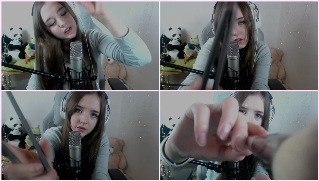 ASMR - 最佳视觉触发和轻声细语（刷脸、拉扯、拇指和手部动作） gril ASMR视频