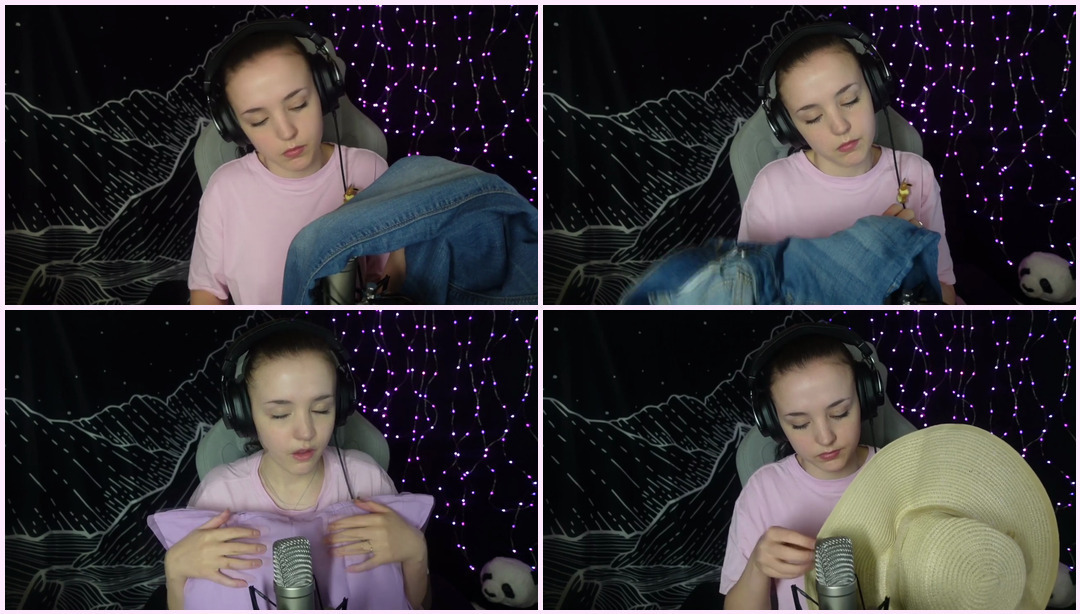 ASMR - 抓麦克风和织物（牛仔裤、枕头和帽子） gril ASMR视频