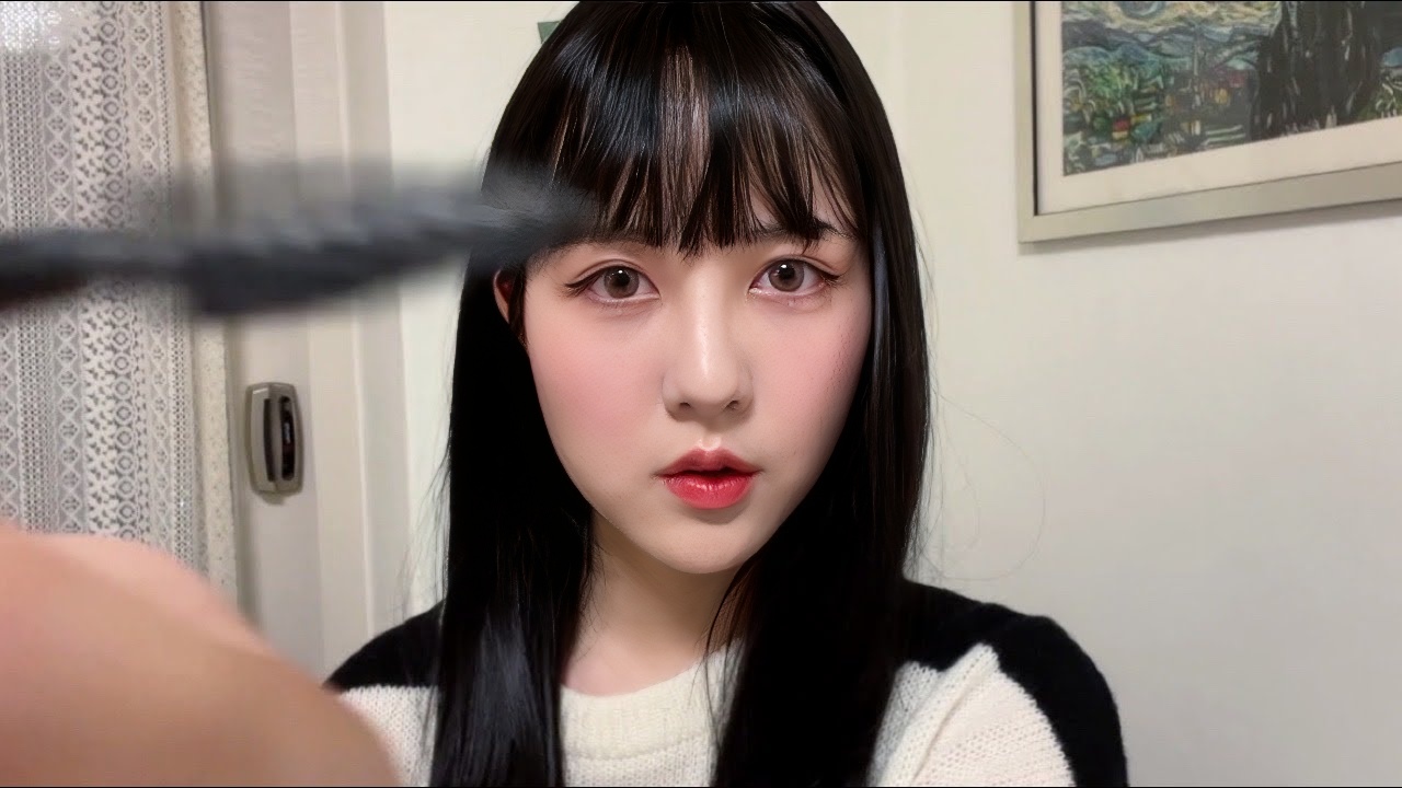 ASMR 노토킹 빠른 메이크 업 해주기 不说话 瞌睡快妆 --