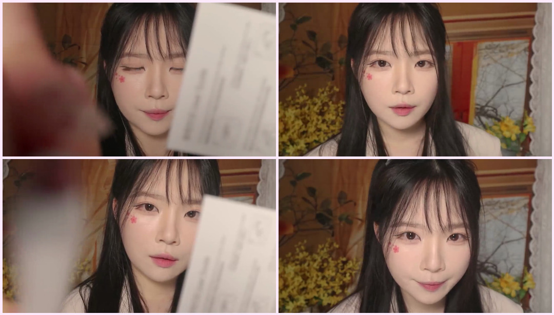 ASMR(Sub)朋友的超特写脸画 / 保证蜂蜜睡眠，花节 春花节脸画 nara ASMR视频