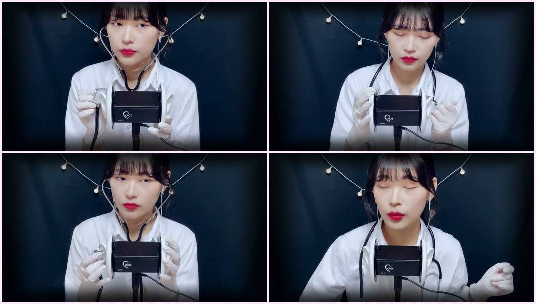 (SUB)韩语 ASMR | 3dio耳朵检查|检查你的耳朵 |温度计 | 听诊器 |温度计|听诊器|医生 rp 女护士Asmr ASMR视频