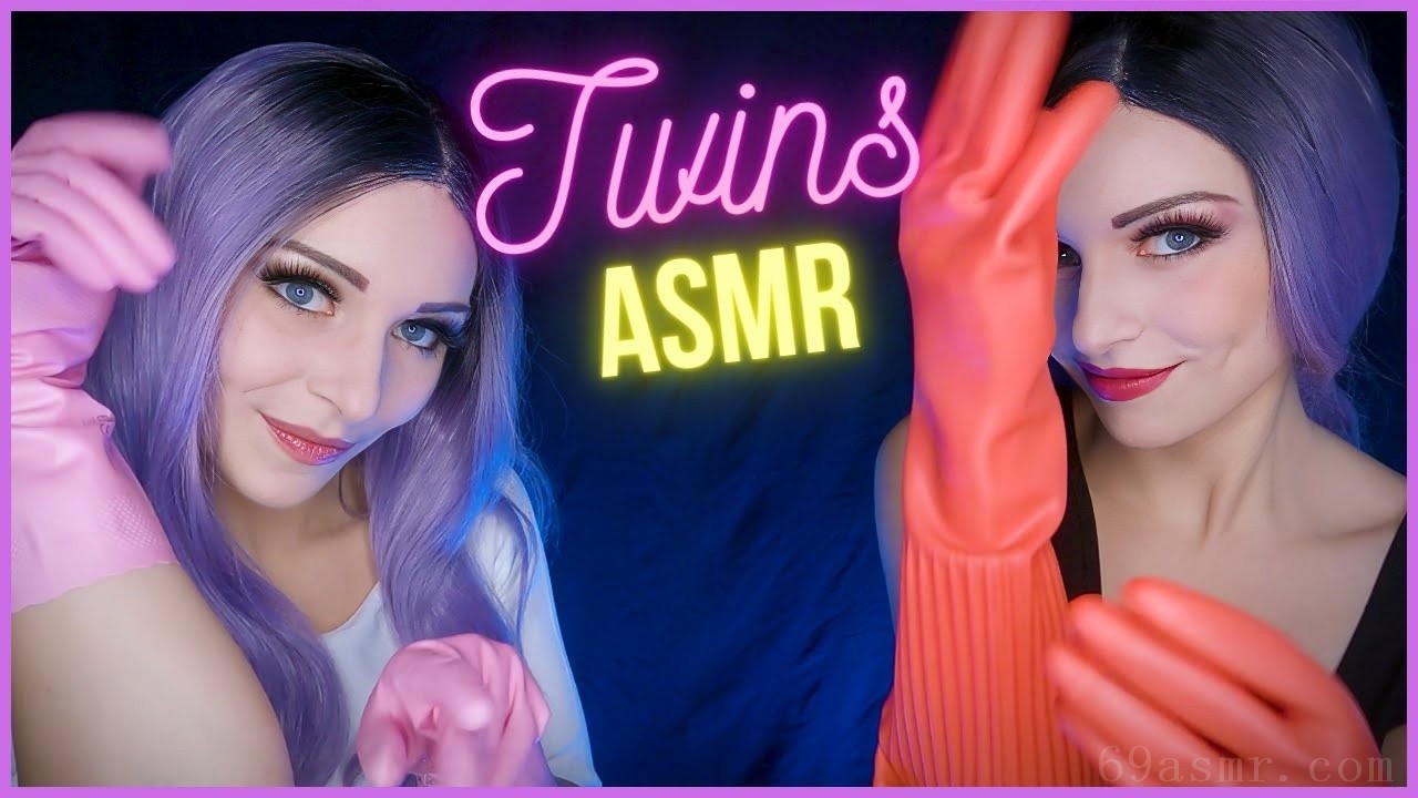 ASMR 双胞胎 |橡胶手套 洗碗橡胶手套 VS 天然橡胶清洁手套。 （不说话）-