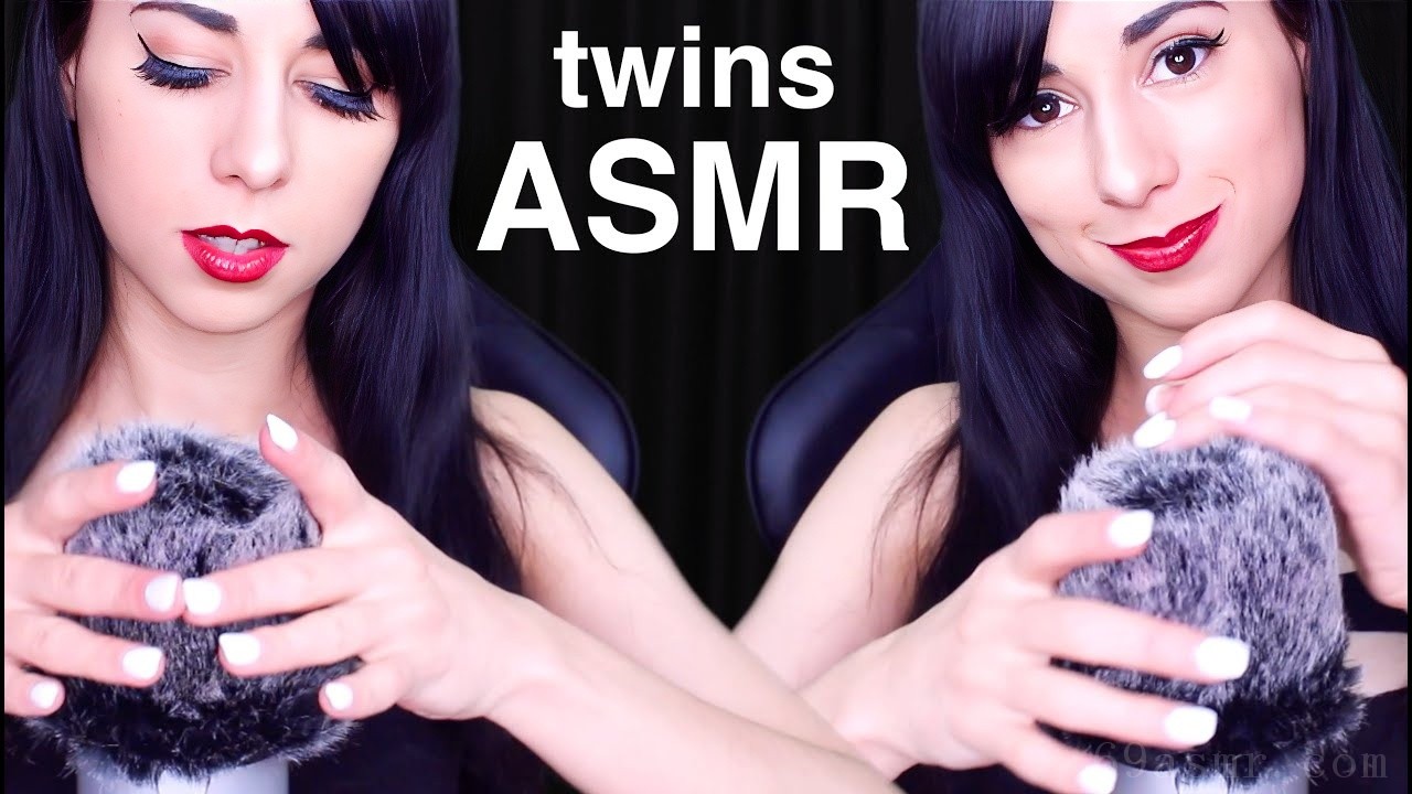 ASMR Twins 双头皮按摩（蓬松麦克风、抓挠、抚摸、刷牙、耳语）‍♀️